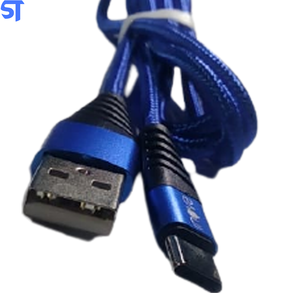 Cabo Tipo C Trançado Em Nylon Tubo 1 Metro Inova Azul