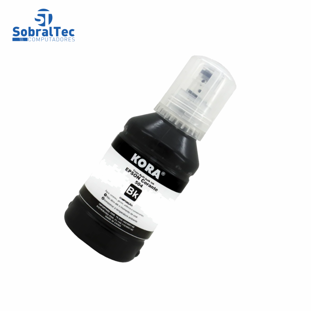Tinta Refil Bulk Ink  Compativel Epson 504/544 Corante Preto 127Ml Kora