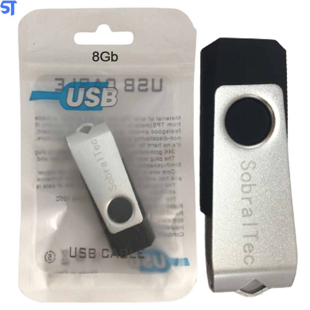 Pen Drive 8Gb USB 2.0 Flash Disk Preto- SobralTec