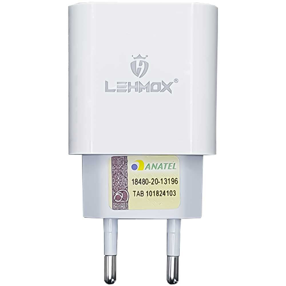 Carregador Rápido Tipo C USB 3.1A de Alta Potência Lehmox Branco - Le-508