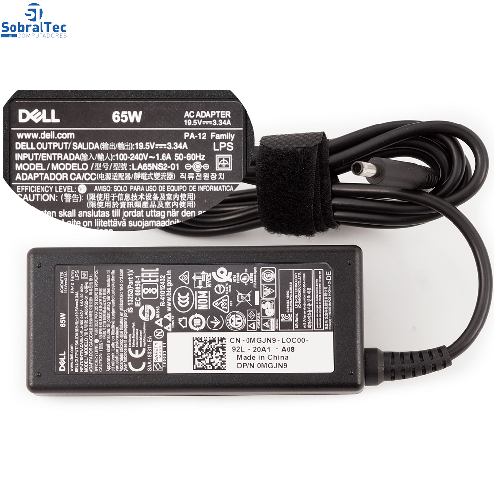 Fonte Notebook Dell 19,5 V. 3,34a 65W Dian-Replacament Pino G.