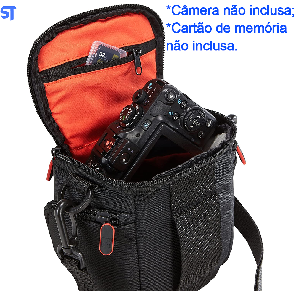 Porta Camera Média Preta DCB304, Case Logic, Acessórios Para Câmeras Digitais, Preta