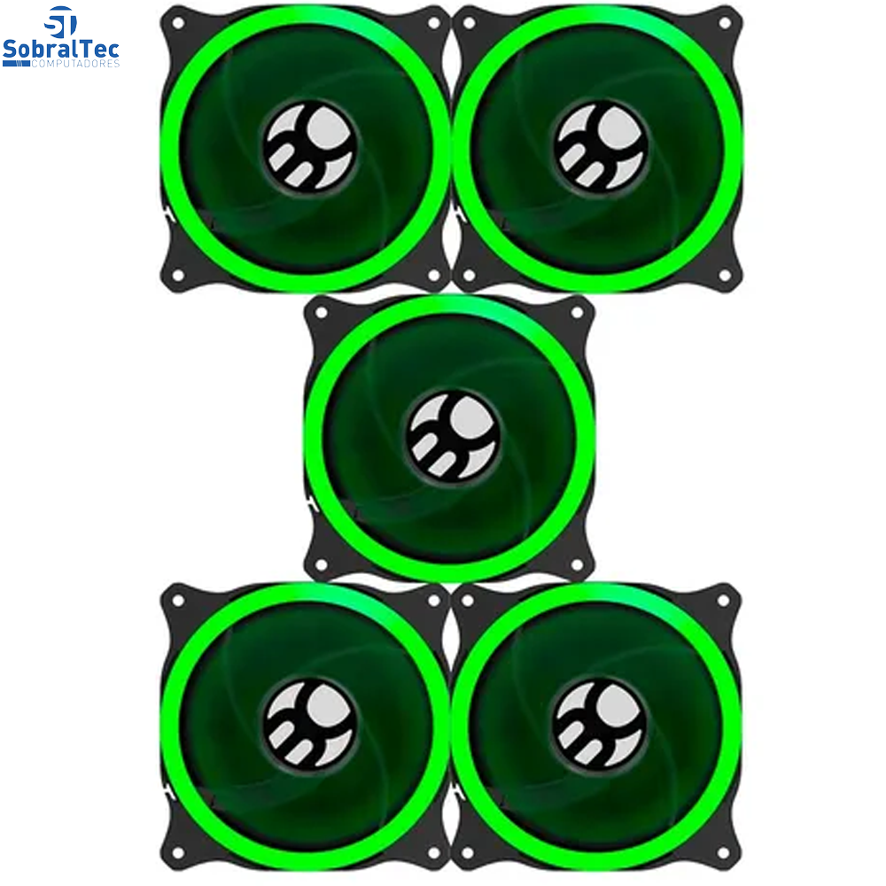 Cooler FAN Bluecase Ring BFR-11G 120mm LED Verde BULK
