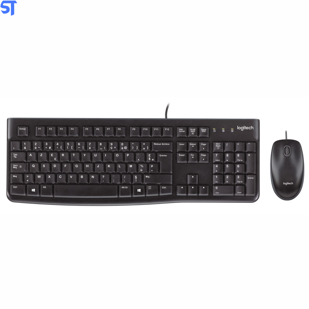 Kit Teclado e Mouse Logitech MK120 1000DPI Preto ABNT2