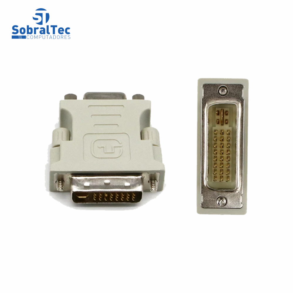 Adaptador Conversor DVI-I 24+5 Macho x VGA Fêmea Para Pc, Notebook, Placas De Vídeo