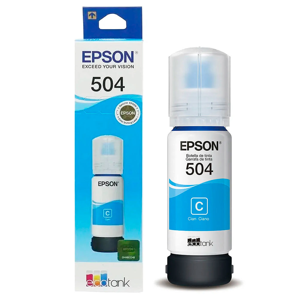 Kit Refil de Tinta 4 Cores Epson 504-Preto/Amarelo/Cyan/Magenta- Original Para L4150 / L4160 / L4260 / L6171 / L6161