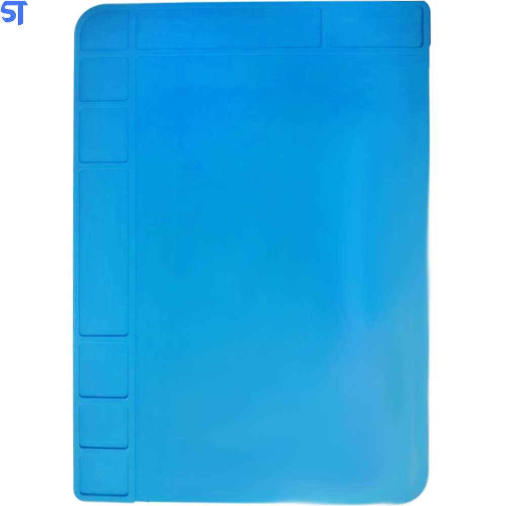 Manta Anti Estática Com Divisória Silicone Azul Para Bancada 480X340mm Exbom KLTE-508