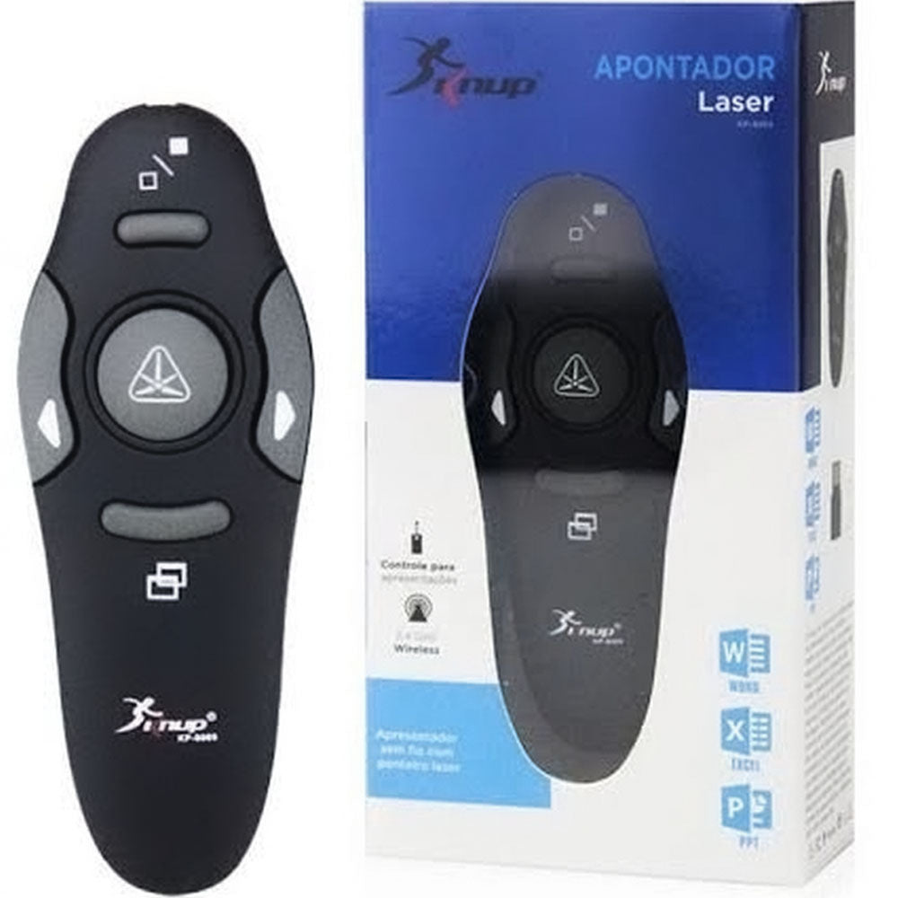 Apresentador Slide Power Point Wireless 2.4Ghz  KP-8009 Knup Preto
