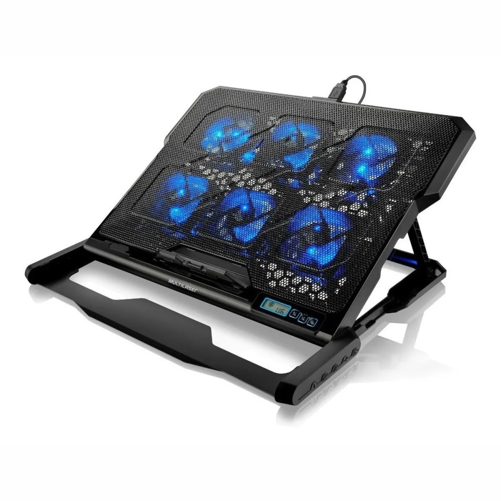 Base Refrigeradora Ergonômica com 6 Cooler Fans LED Azul Multilaser AC282