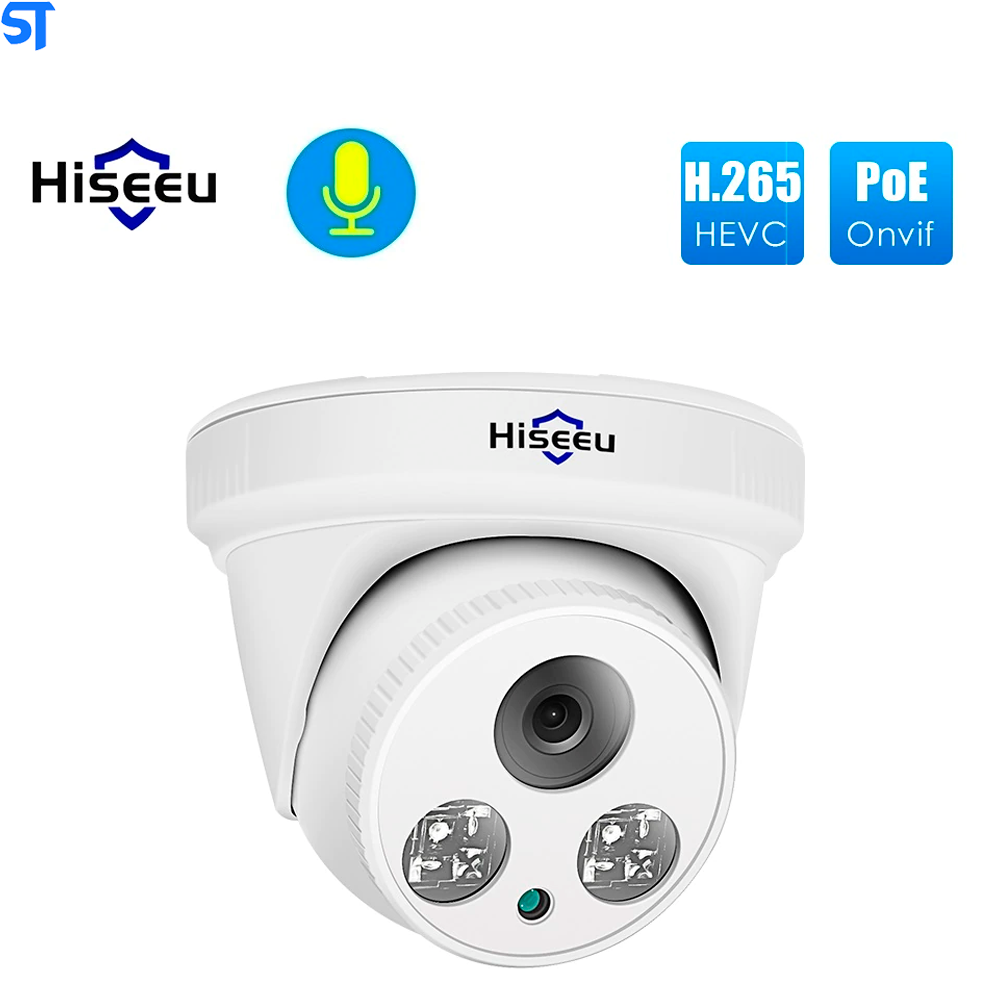Câmera Ip Dome Poe Hiseeu 5 Mpx  Com Detecção De Movimento - HC615-P