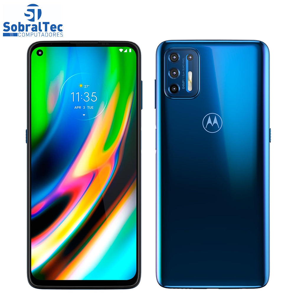 Smartphone Motorola Moto G9 Plus 128GB Azul Indigo - Octa-Core 4GB RAM 6,8” Câm. Quádrupla+Selfie 16MP