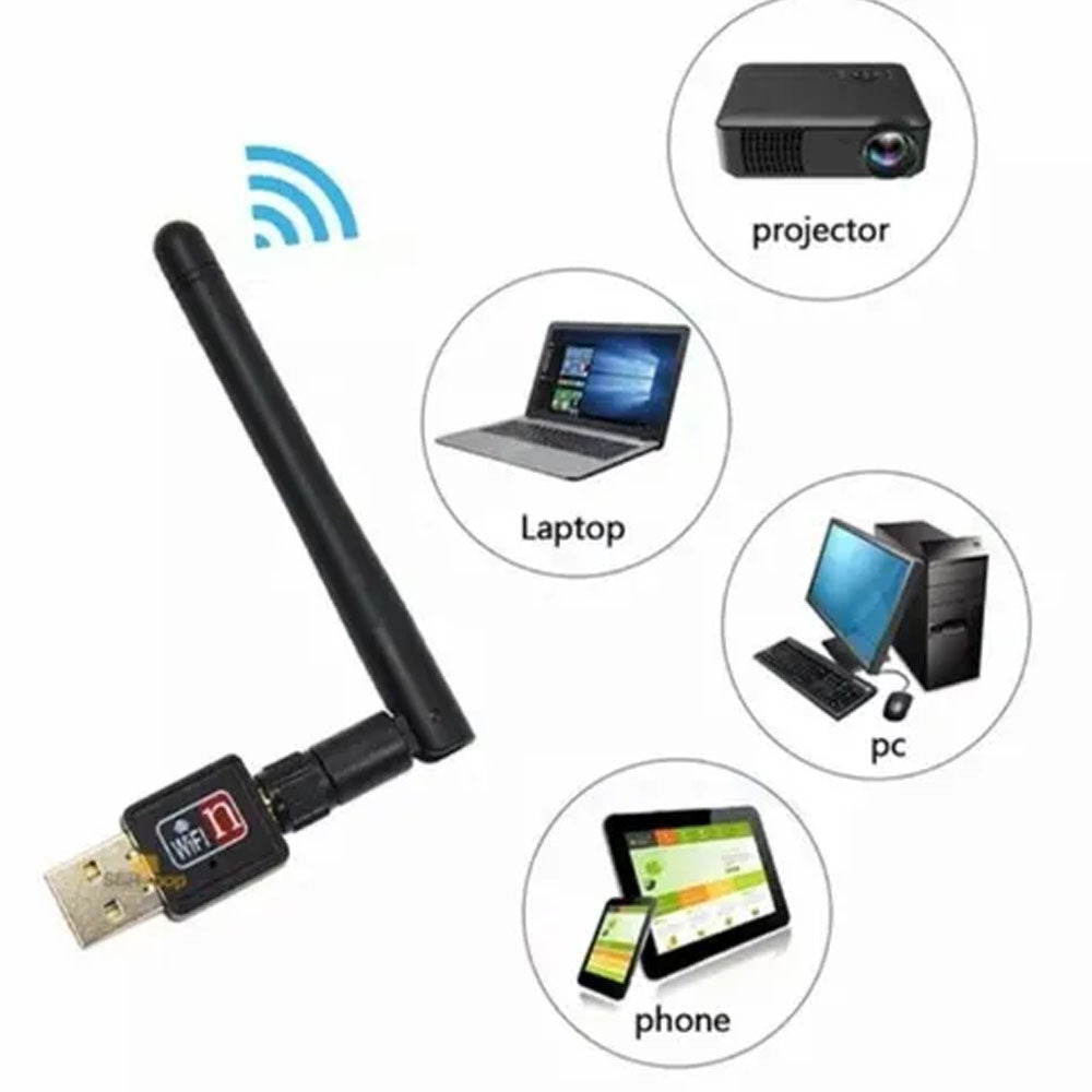 Antena Adaptador USB WiFi 1200 Mbps LAN 2Dbi 2.4G 802.11n / G / b WI FI