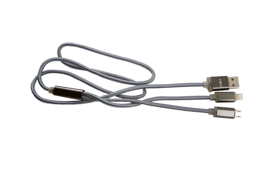 Cabo 2.0 USB Inova iPhone 5/6/7 e V8 resistente 1M