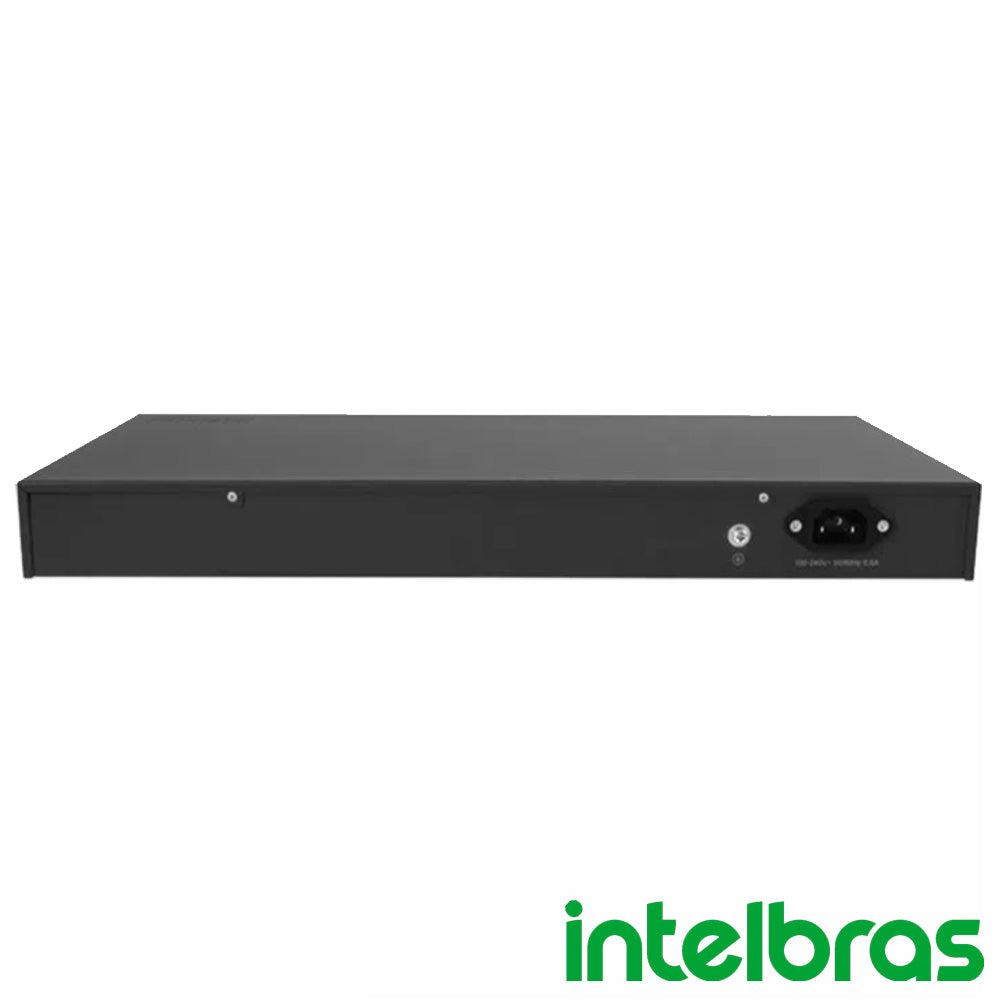 Switch Gerenciável 24 Portas Gigabit 10/100/1000 Mbps 4 Portas Gbic Intelbras SG 2404 MR L2+ SKD