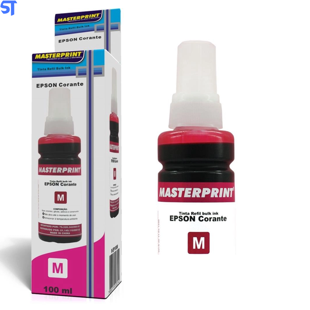 Refil de Tinta Epson Corante MP 664/673 Magento 100ML Masterprint Para Ecotank Epson