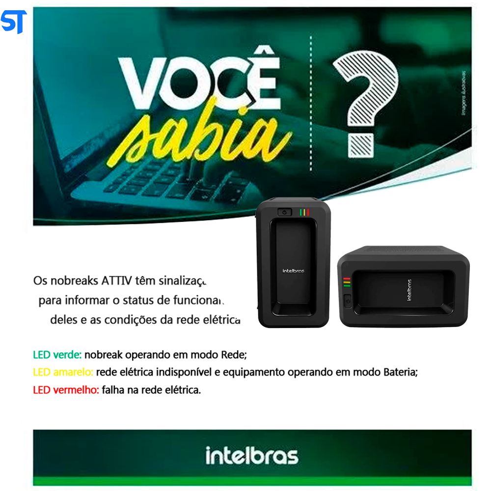 Nobreak Intelbras ATTIV 700VA-220V Saída 220 Voltes Com 4 Tomadas
