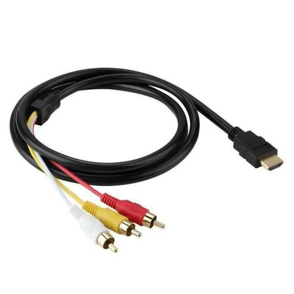Cabo Adaptador Hdmi X Av Rca Conectores Dourados 1,5m Aoweixun HD-3R