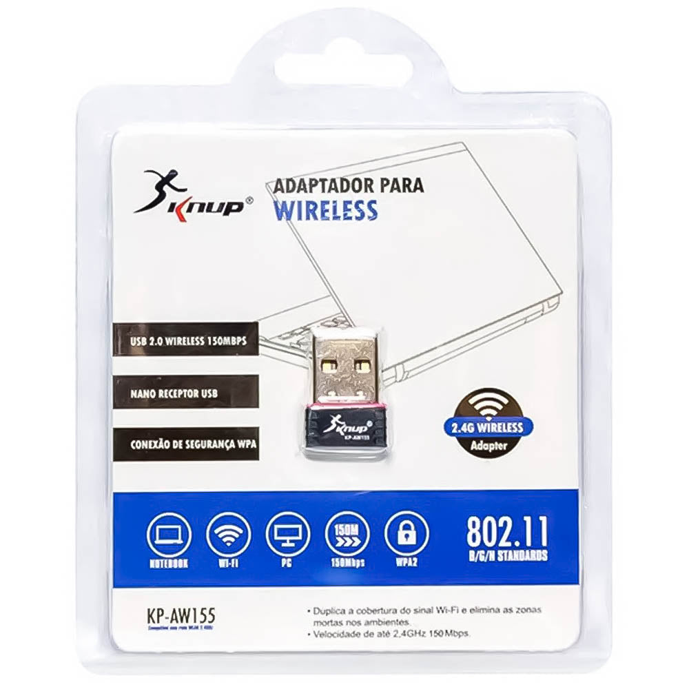 Adaptador Wi-Fi Wireless 150mb/s Usb 2.0 KNUP - KP-AW155