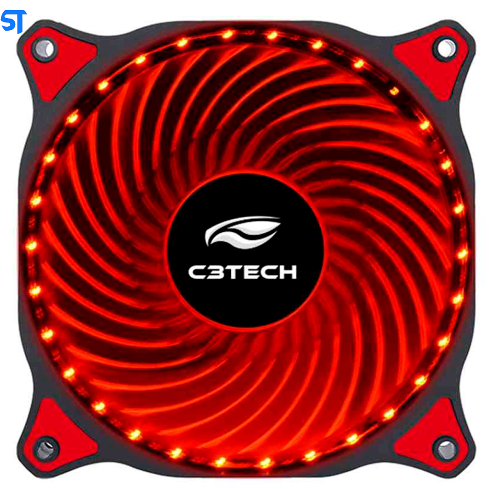 Cooler Fan Vermelho Storm 12Cm 30Led C3T F7-L130RD C3Tech