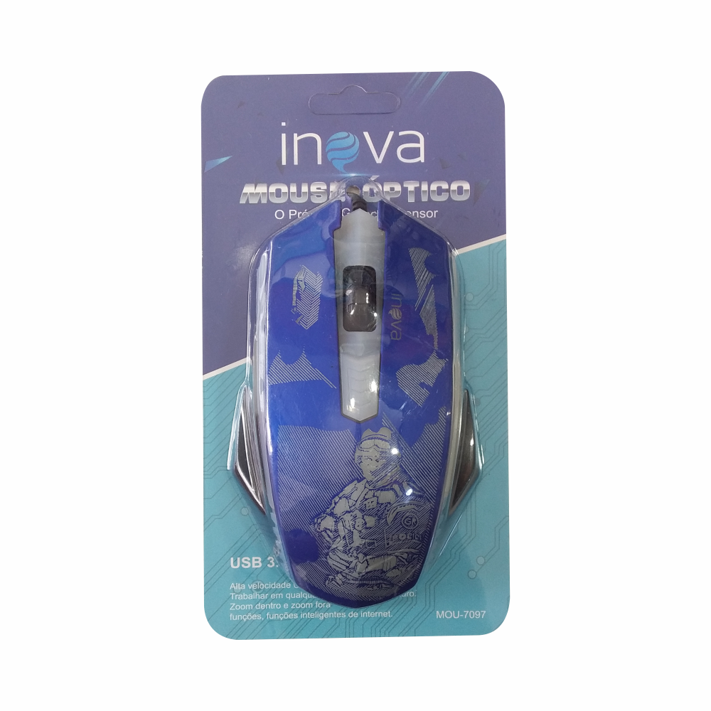 Mouse Óptico Usb 3.0 Inova Mou-7097- Varias Cores