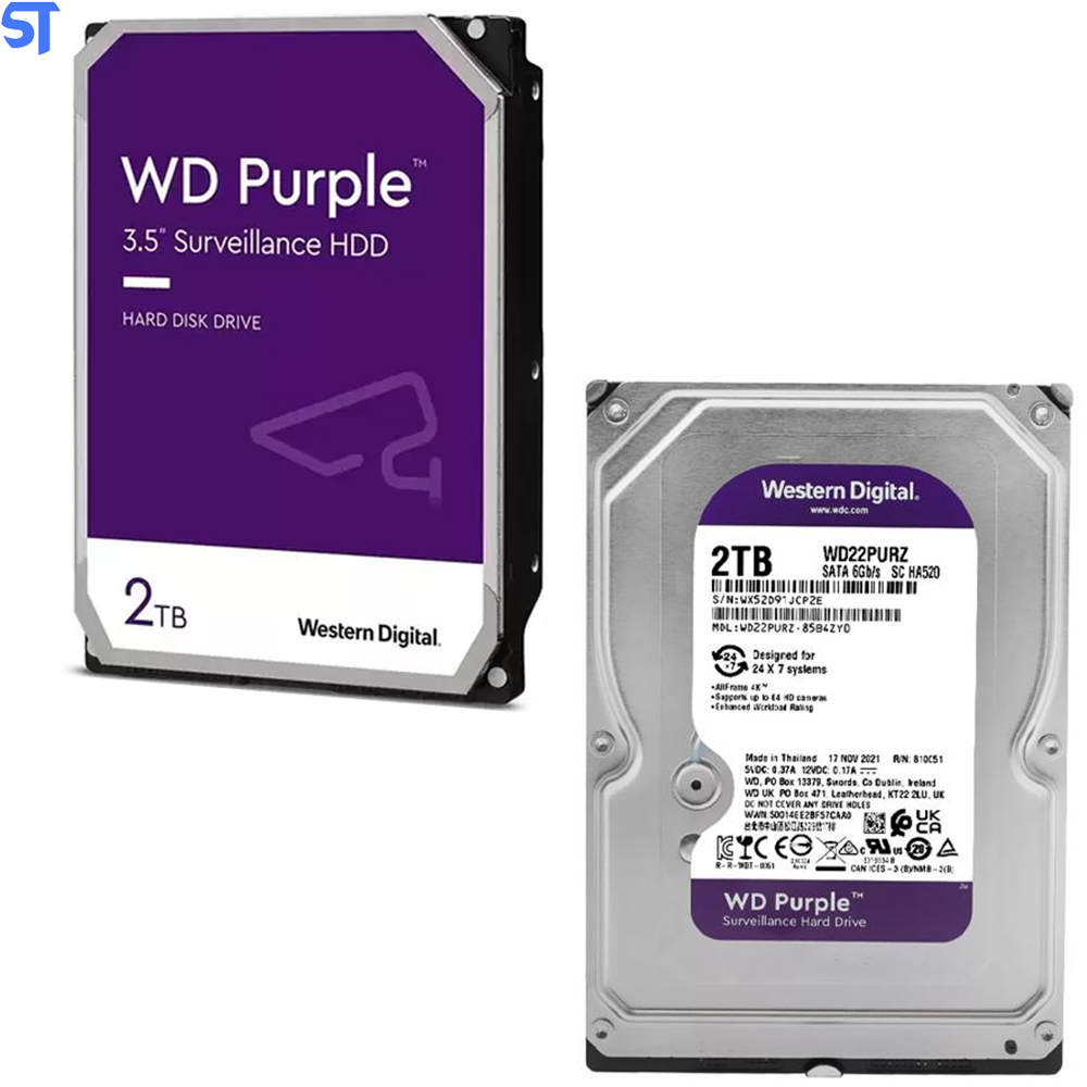 HD Interno para DVR Western Digital 2TB WD Purple 3.5