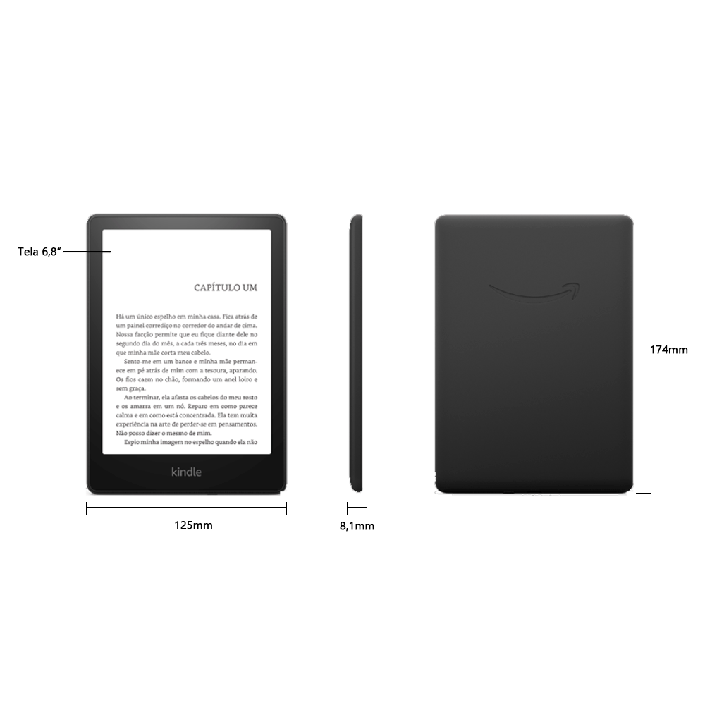 Kindle Amazon Paperwhite Preto 6,8 - Wi-fi - 8GB 11ª Geração - B08N3J8GTX