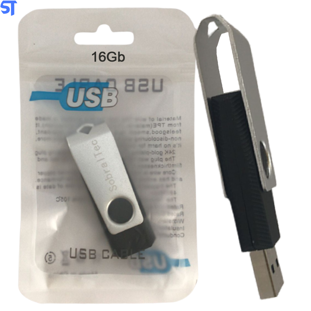 Pen Drive 16Gb USB 2.0 Flash Disk Preto- SobralTec