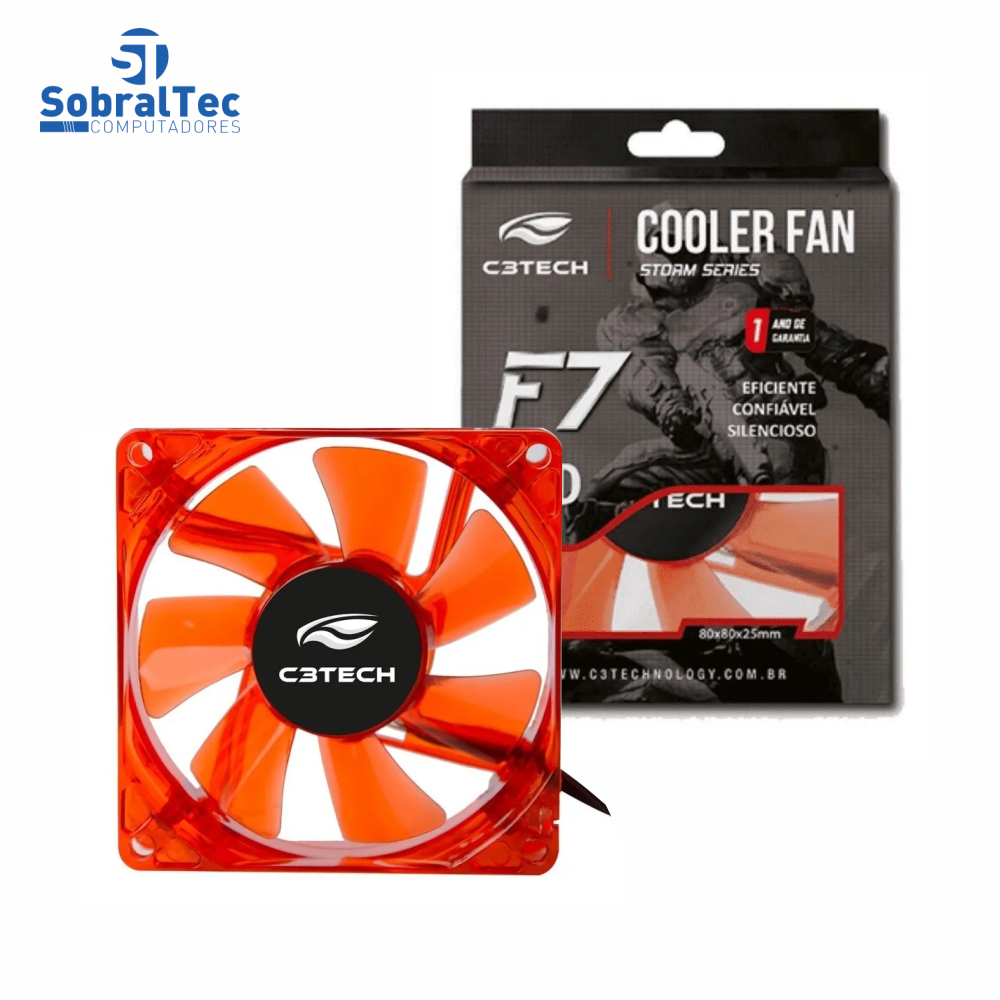 Cooler FAN Vermelho Storm 8Cm Led C3T F7-L50RD