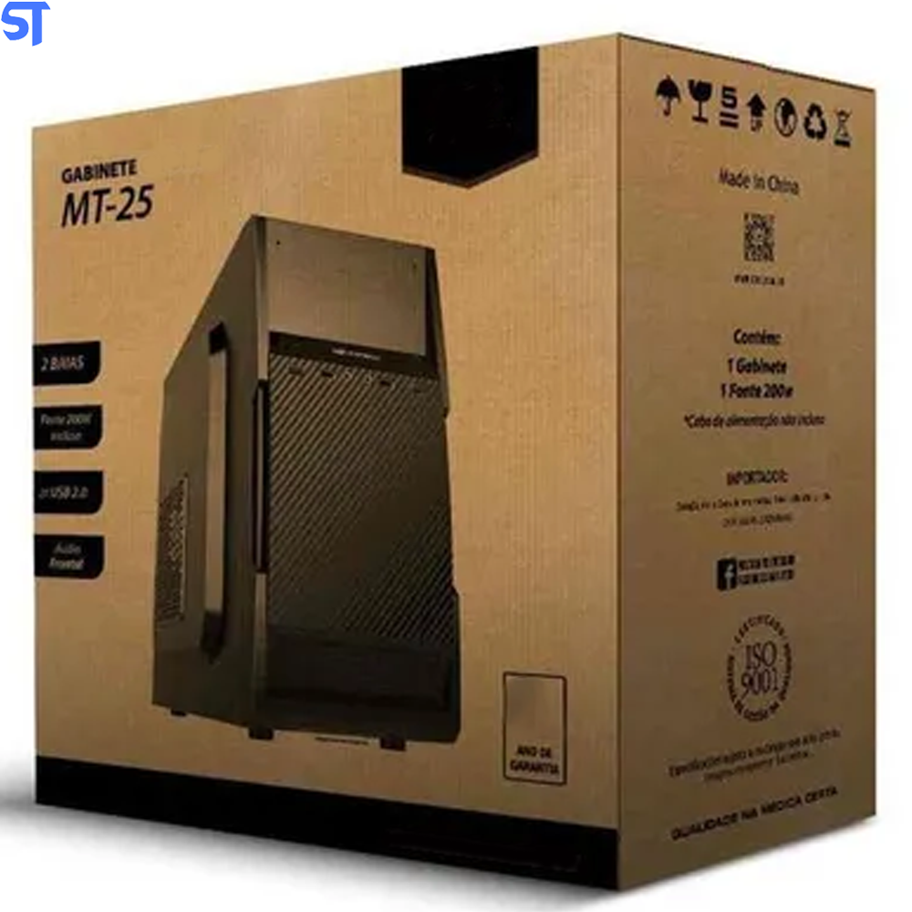 Gabinete Micro ATX MT-25V2BK C3Plus Sem Fonte