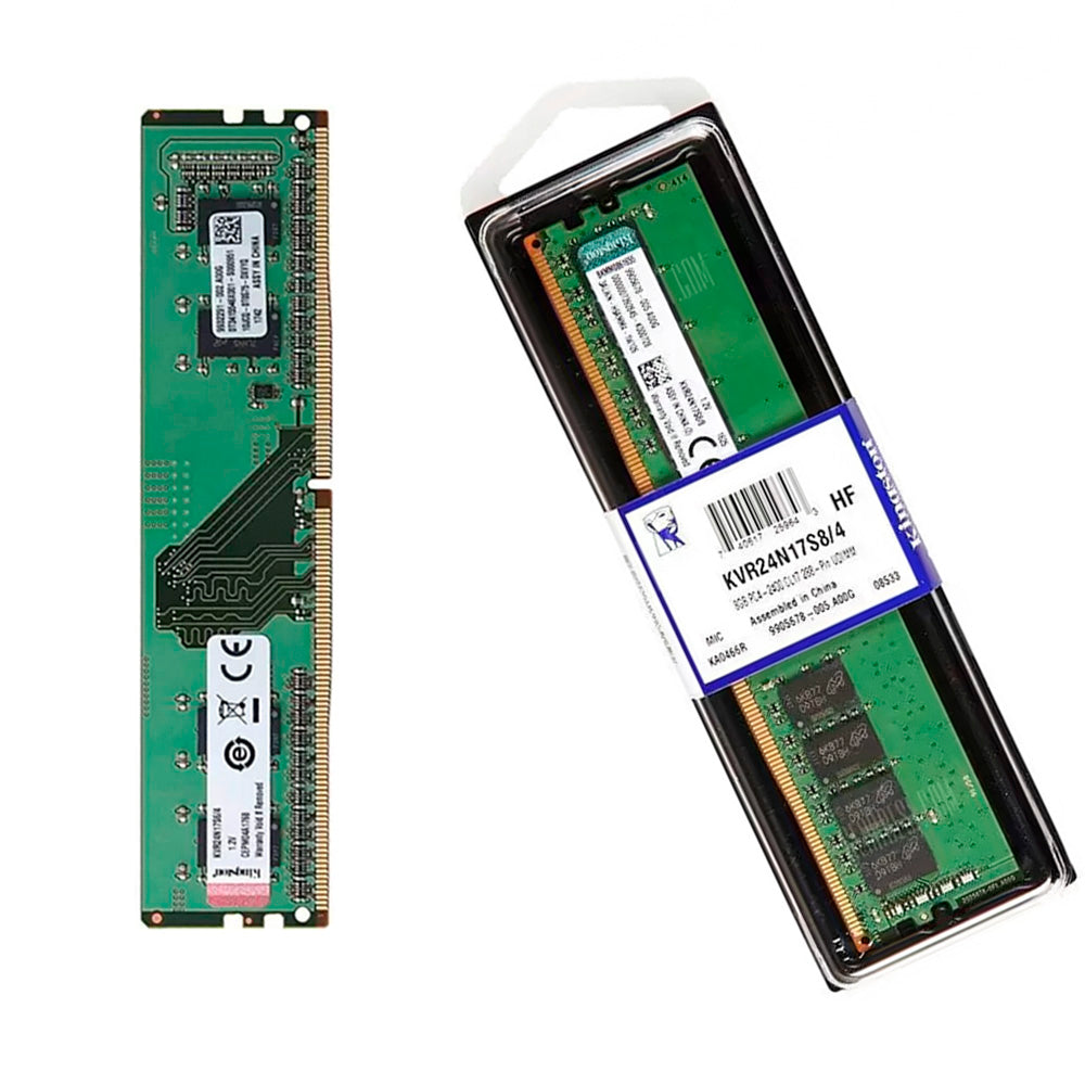 Memória Ram Desktop 4GB 2400MHz DDR4 Kingston KVR24N17S8/4 - Preta
