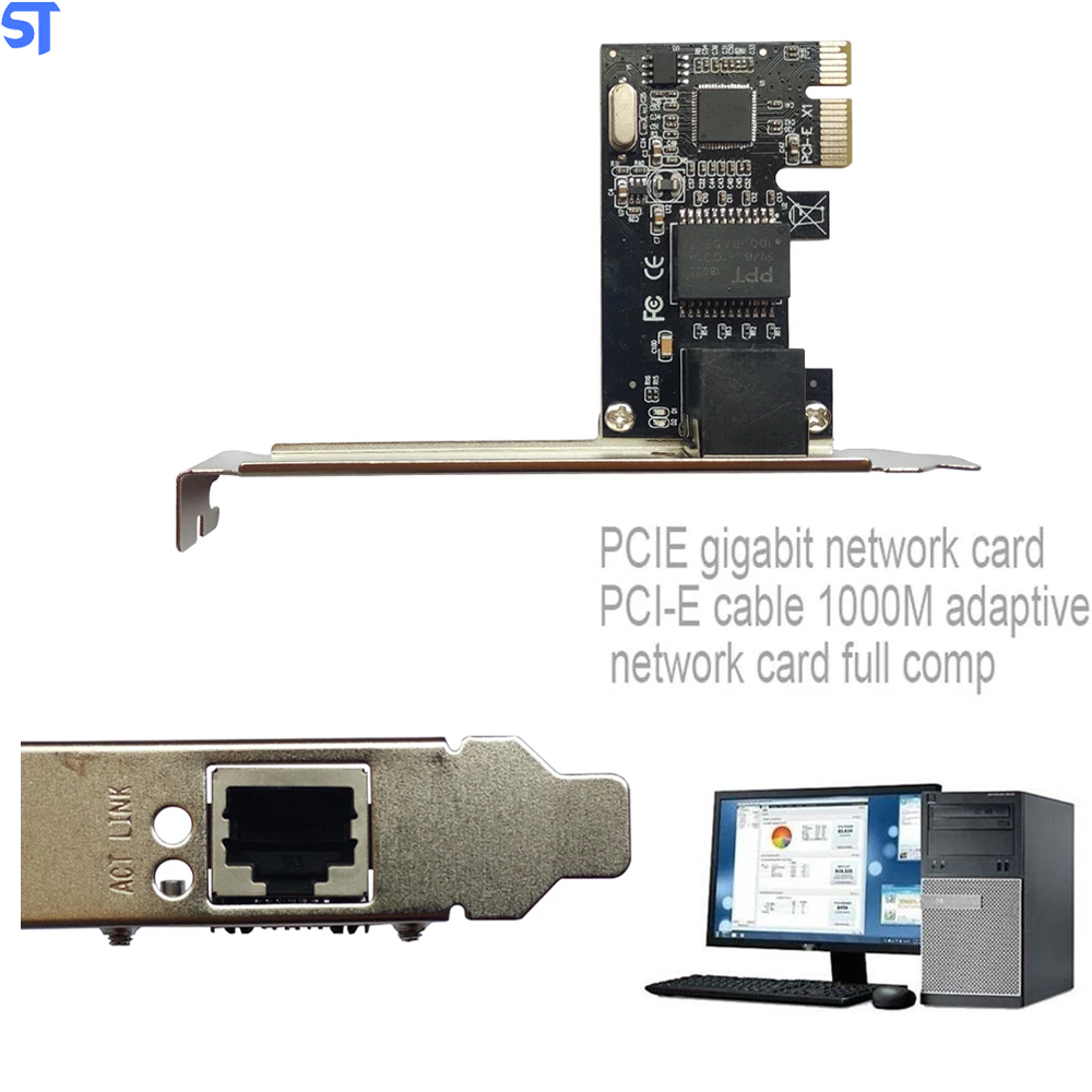 Placa de Rede Pci Ethernet, Conversor Pci express Para Pc Desktop, 10m/100m/1000mbps, Gigabit- Alloyseed