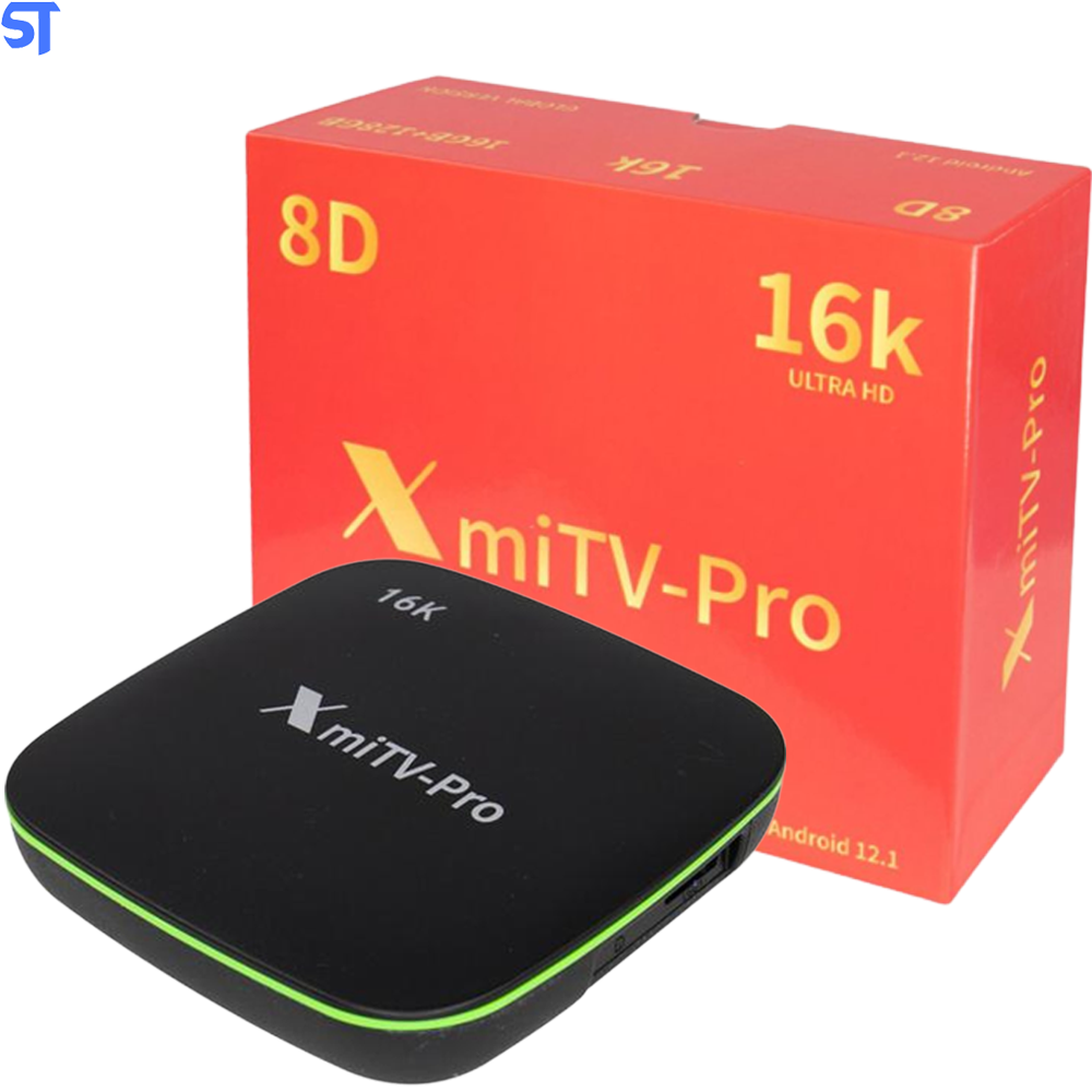 TV Box XmiTV-Pro - 16K - 16/128GB - Android 12.1 - WiFi - Preto