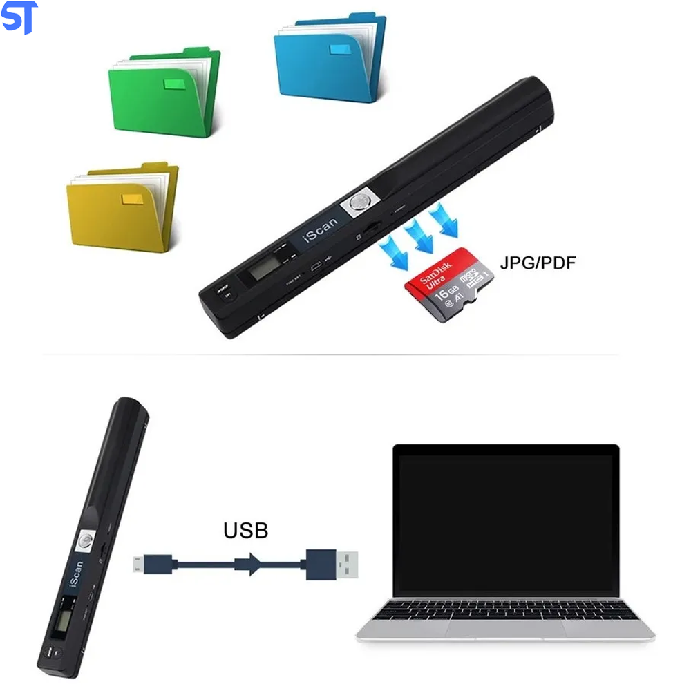 Scan Portátil A4 JPG/PDF DPI 900 Entrada Para Cartão Micro Sd Até 32Gb Tipo V3- Exbom