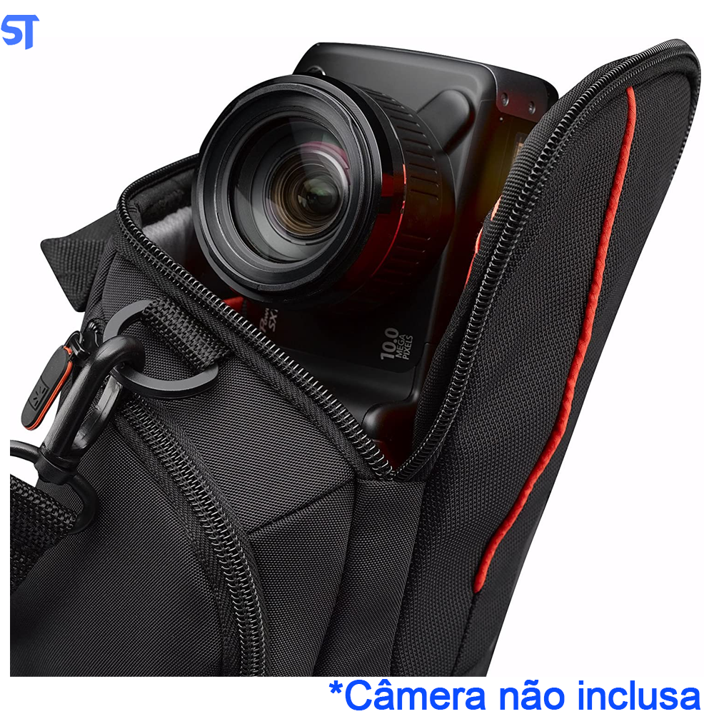 Porta Camera Média Preta DCB304, Case Logic, Acessórios Para Câmeras Digitais, Preta