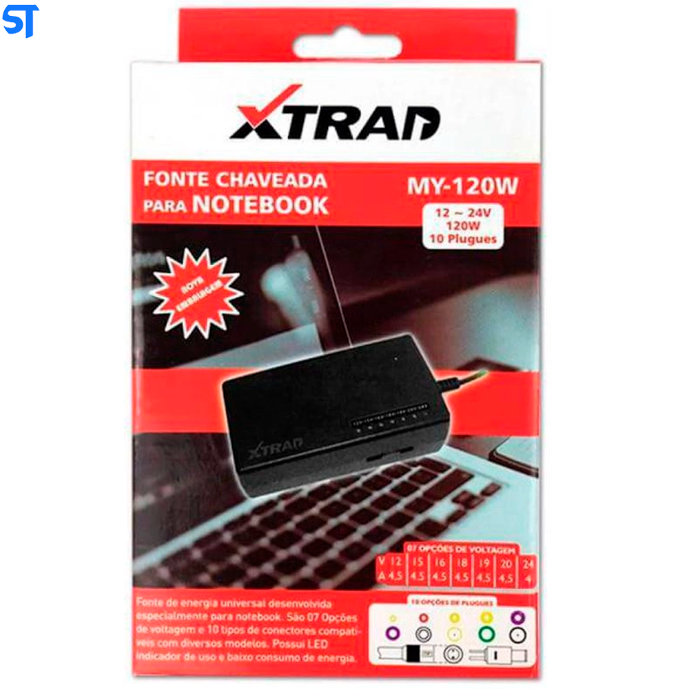 Fonte Carregador Para Notebook Universal Chaveada MY120W- XTrad