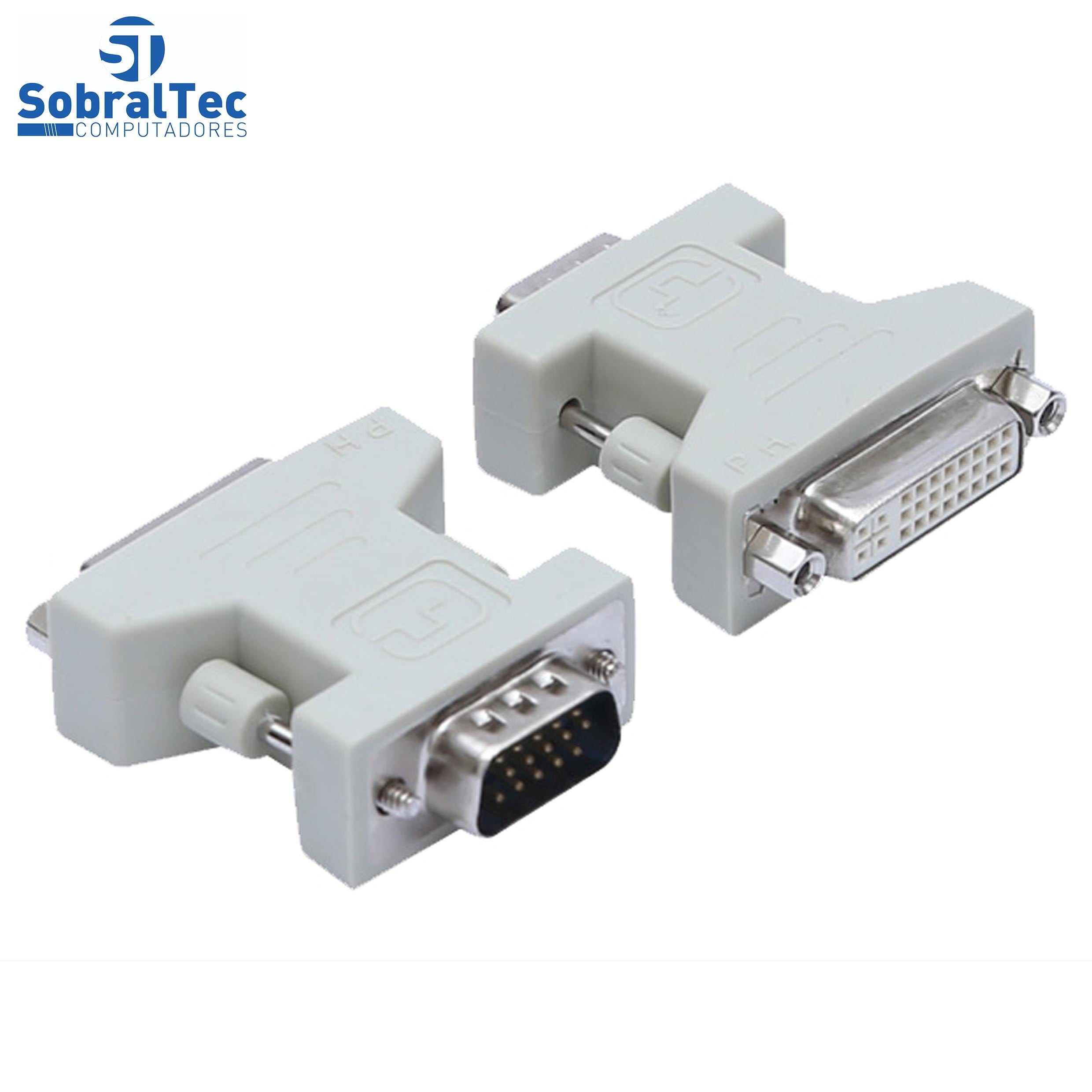 Adaptador DVI Fêmea 24+1 / 24+5 Para VGA Macho
