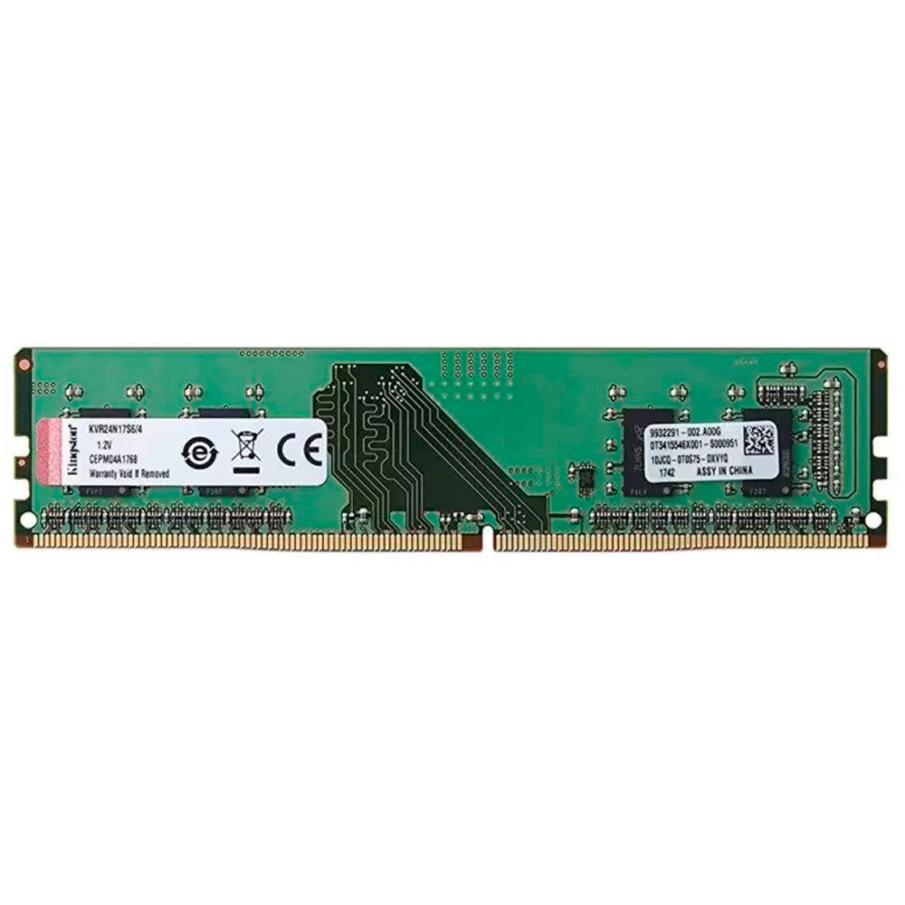 Memória Ram Desktop 4GB 2400MHz DDR4 Kingston KVR24N17S8/4 - Preta