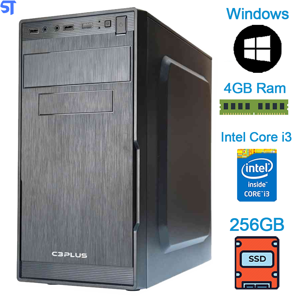 Computador Core i3 3240 Com HD SSD 256GB- Memória Ram 4GB Gab C3Plus