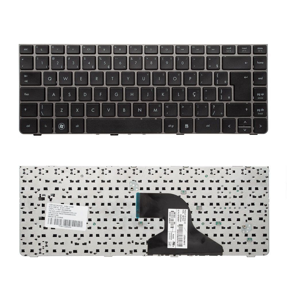 Teclado Notebook Hp Probook 4430S 4331S 4430S 4431S  Preto  Br  Moldura Cinza Pn-MP-10L98PA-930