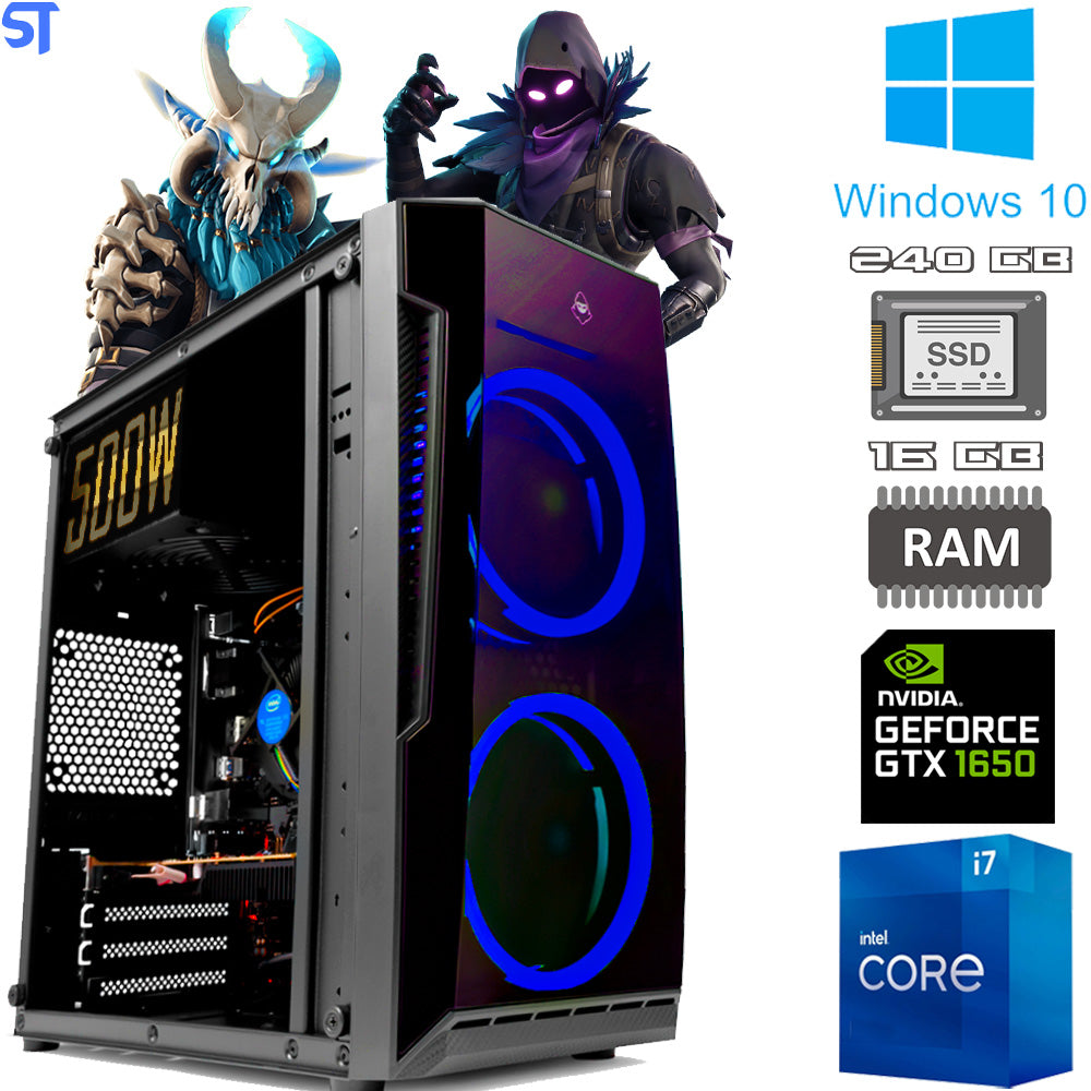 Computador PC Gamer  Intel Core I7, GTX 1650 4GB, 16GB DE RAM, SSD 240GB, Fonte 500W 80 Plus
