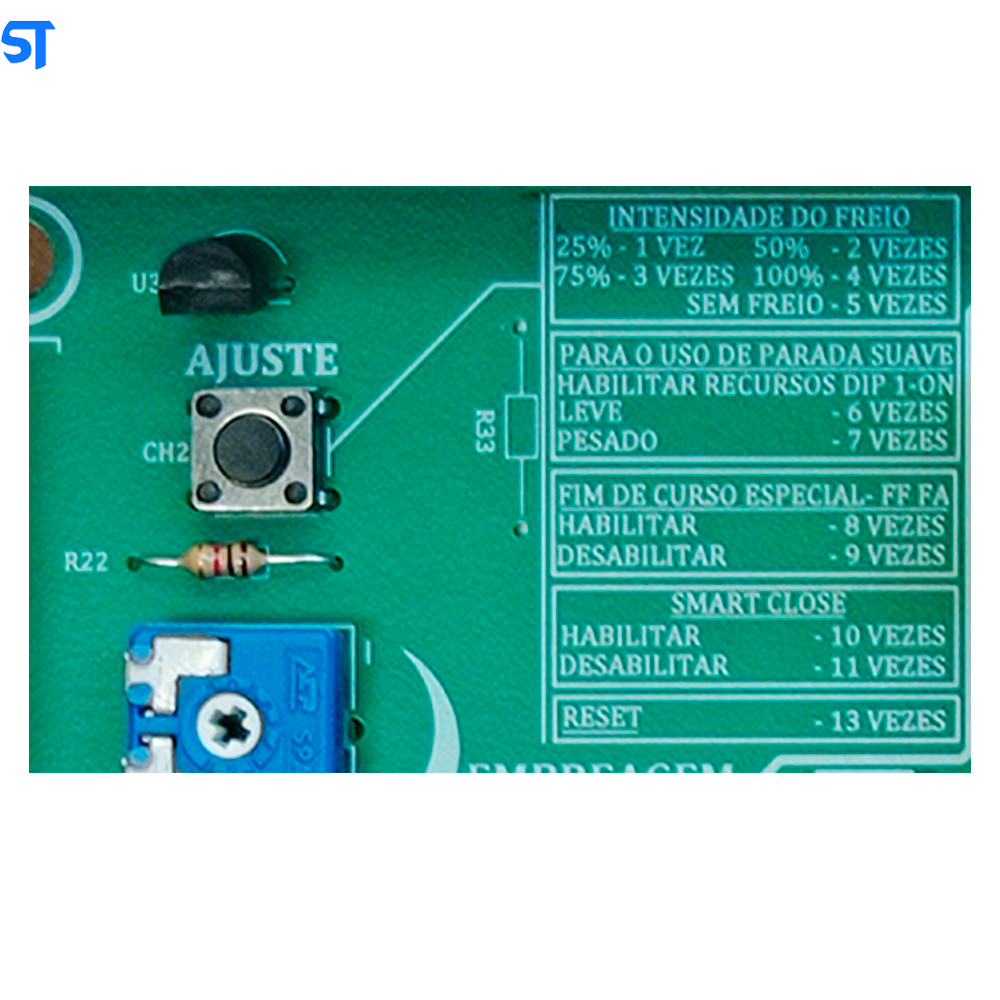 Placa Central de Comando para Motor de Portão Inter Dig Rossi CM NKXH30 FS 433 MHZ