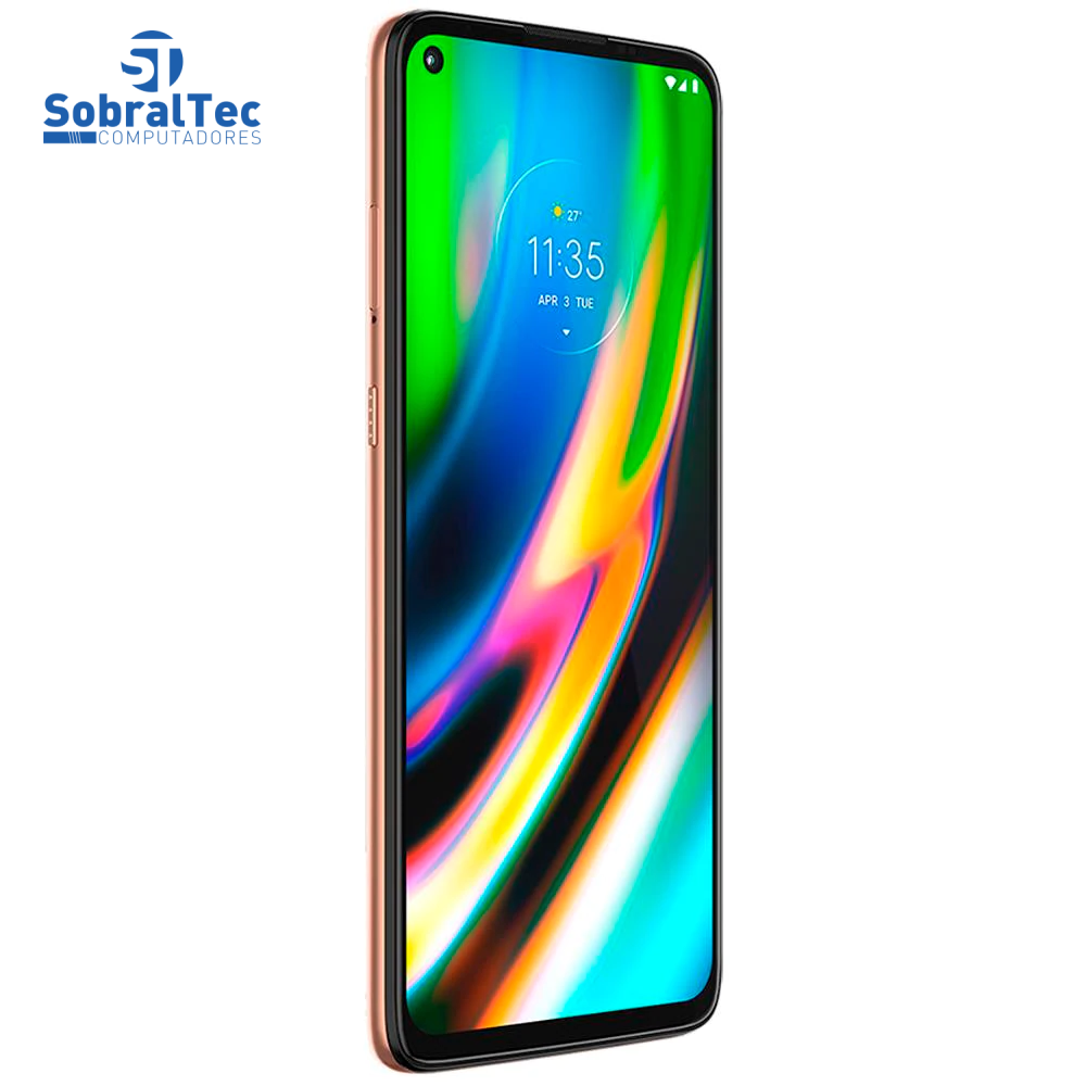 Smartphone Motorola Moto G9 Plus Ouro Rosê 128GB, 4GB RAM, Tela de 6.8”, Câmera Traseira Quádrupla, Android 10 e Process