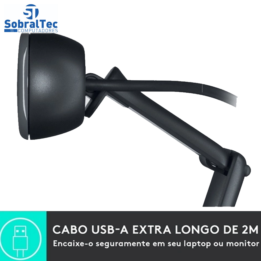 Webcam Hd Logitech C505 Hd 720P 960-001363 Preto