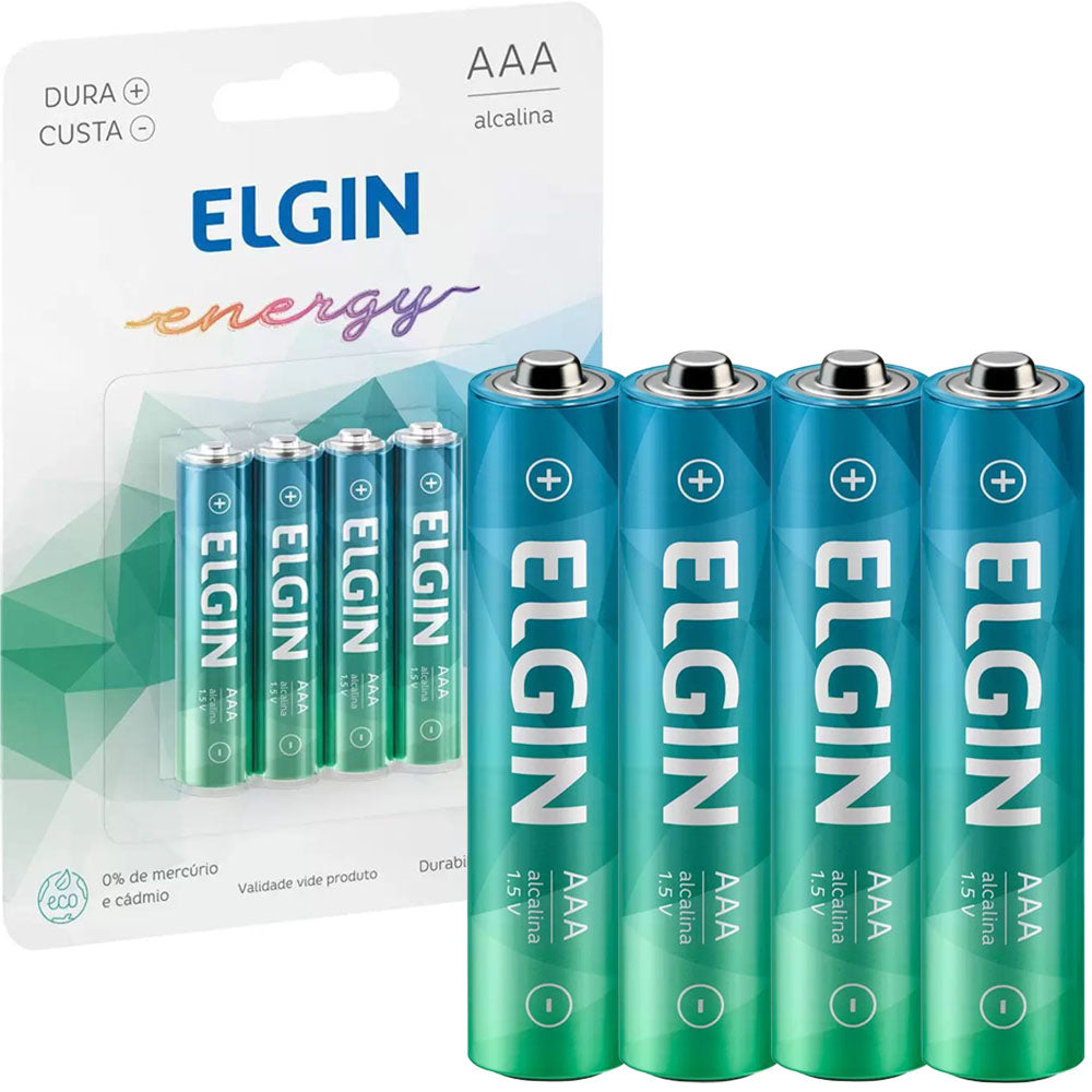 Pilha Alcalina AAA 1,5V -Blister Com 4 Unidades Elgin ELE000000082155