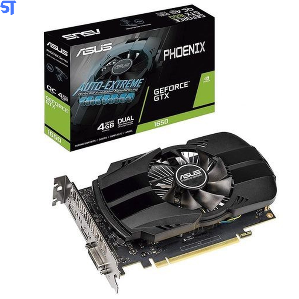 Placa de Video 4GB Asus Geforce Gtx 1650 Phoenix Oc, Gddr5, 128-bit, Ph-gtx1650-o4g