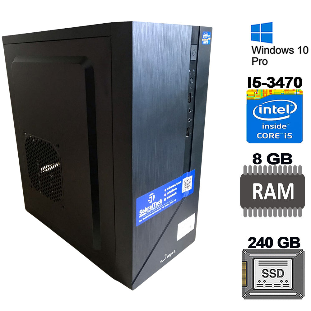 Computador Core I5 3470, Memória Ram 8GB, SSD 240GB, Gabinete ATX Joyas