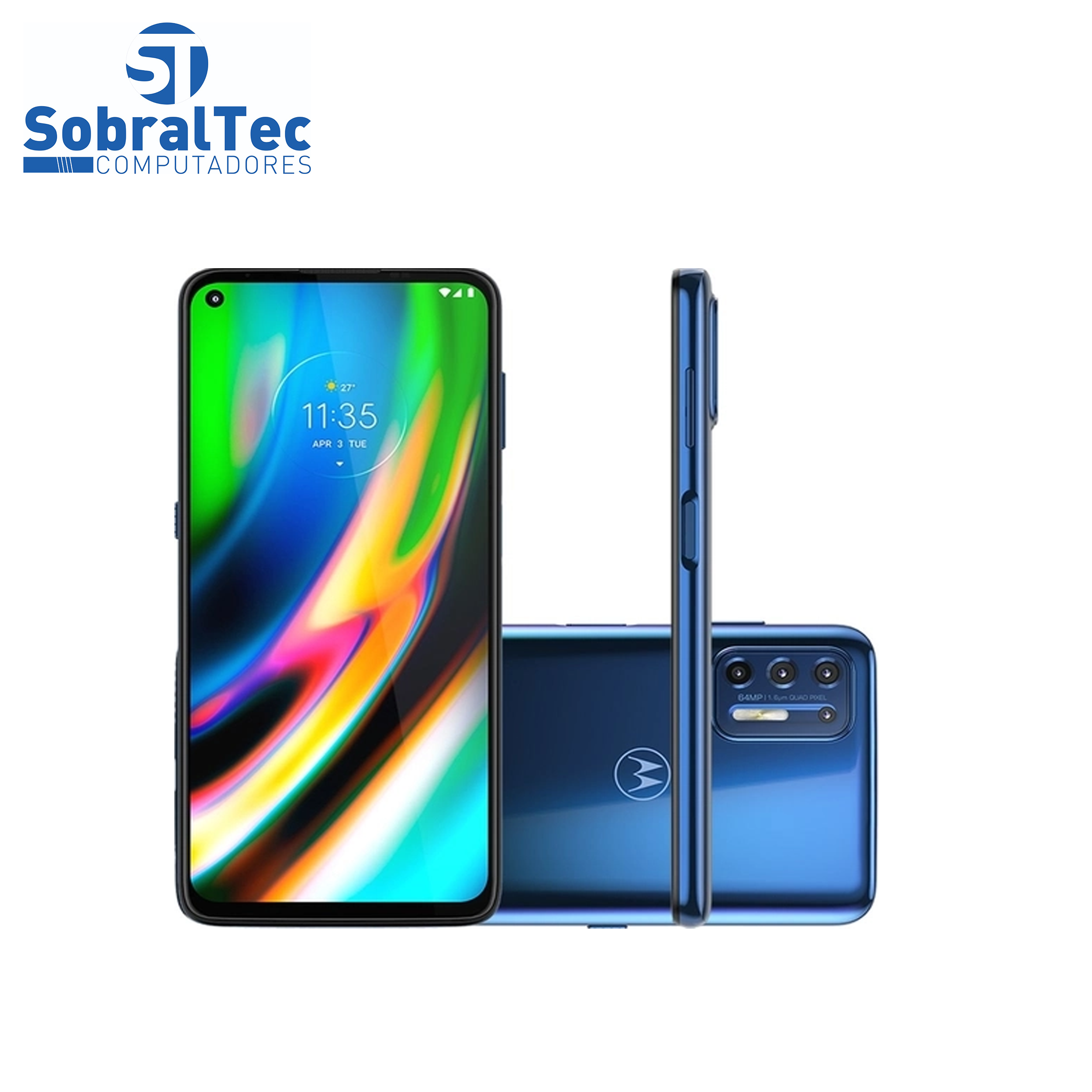 Smartphone Motorola Moto G9 Plus Dual Chip Desbloqueado Android 10 Tela 6.8" 128GB 4G Câmera Quadrupla 64MP + 8MP+ 2MP +