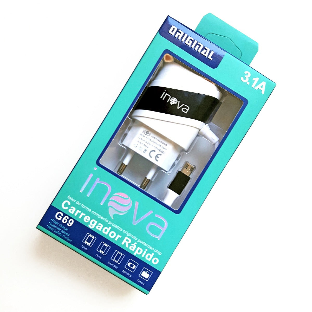 Carregador Para Android 3.1a Inova CAR-G5051 Preto