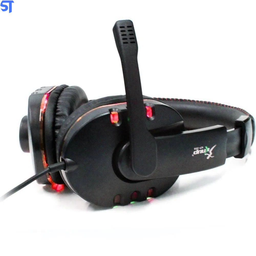 Fone De Ouvido Headfone Game Com Leds e Conexão Usb E Controle KP-359- Vermelho