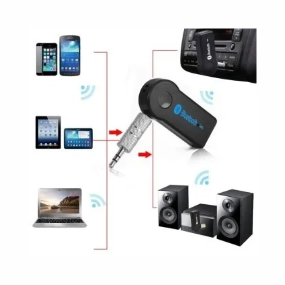 Adaptador Áudio Receptor Música Car Bluetooth Usb Veicular E Som